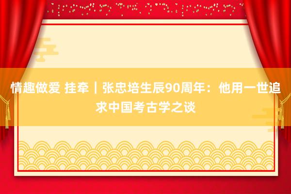 情趣做爱 挂牵｜张忠培生辰90周年：他用一世追求中国考古学之谈