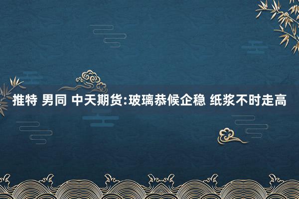 推特 男同 中天期货:玻璃恭候企稳 纸浆不时走高