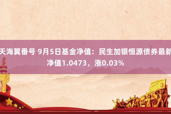 天海翼番号 9月5日基金净值：民生加银恒源债券最新净值1.0473，涨0.03%