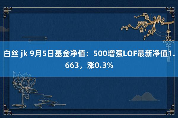 白丝 jk 9月5日基金净值：500增强LOF最新净值1.663，涨0.3%