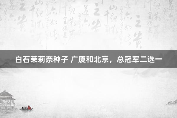 白石茉莉奈种子 广厦和北京，总冠军二选一