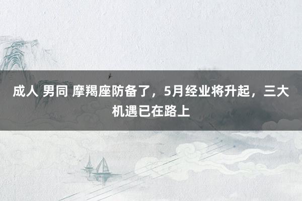 成人 男同 摩羯座防备了，5月经业将升起，三大机遇已在路上