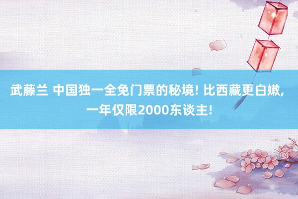 武藤兰 中国独一全免门票的秘境! 比西藏更白嫩, 一年仅限2000东谈主!