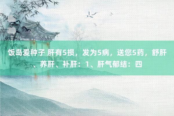 饭岛爱种子 肝有5损，发为5病，送您5药，舒肝、养肝、补肝：1、肝气郁结：四